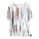 thumbnail image 2 of Puntoco Liquidación de blusas cortas para mujer, blusa de manga corta con estampado de moda para mujer, camiseta de cuello redondo, 2 of 5