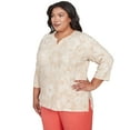 thumbnail image 3 of Alfred Dunner Womens Plus-Size Textured Floral Foil Accent Top, 3 of 4