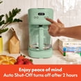 thumbnail image 6 of bella 12 Cup Programmable Drip Coffee Maker with Glass Carafe, Auto Shut-Off, Seaglass, 6 of 8