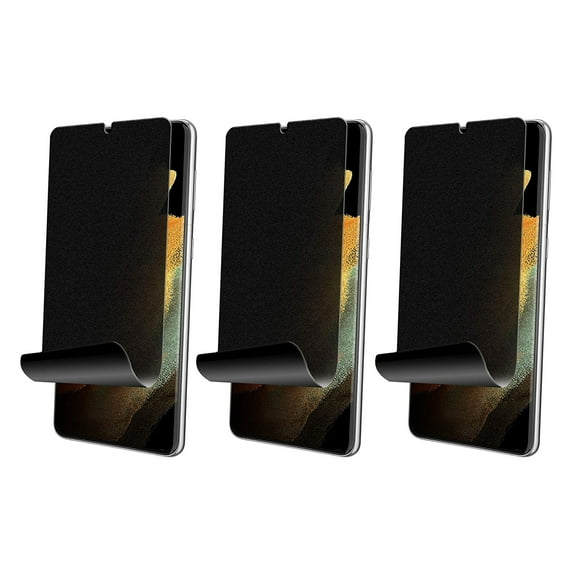 3 Pack Privacy Screen Protector for Samsung Galaxy S22 Plus - TPU Film Fingerprint Works Anti-Peep Anti-Spy 3D Edge Case Friendly