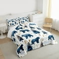 thumbnail image 4 of Homewish Wild Bear Bedding Comforter Set,Jungle Animal Twin Comforter Sets,White Blue Bedding Set For Boys Kids,Luxury Bedroom Decor Reversible,2pcs, 4 of 9