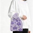 thumbnail image 2 of Unique Bargains 1 Pc Knitted Wrist Bag Flower Gift Bag Purple, 2 of 5
