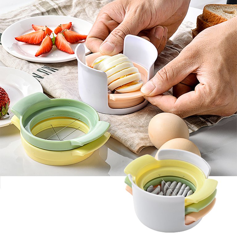 egg slicer with Egg Piercer,for Hard Boiled Eggs Cutter Strawberry