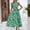 Green, variant on Sundresses for Women Tea Party Empire Waist Long Blue Dress Floral Puff SLeeve A Line Dresses with Pockets