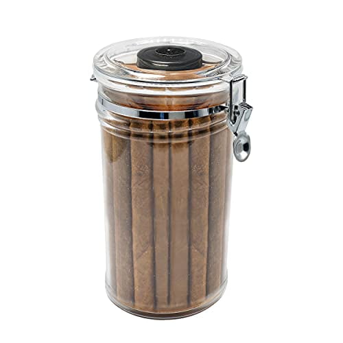 69Bourbons Acrylic Cigar Humidor Jar Clear Cylinder Tobacco Holder