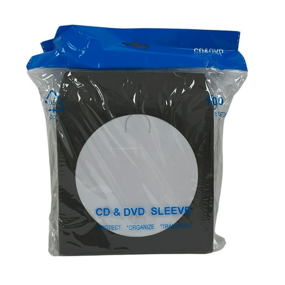 CheckOutStore 100 Black Paper CD Sleeves with Window & Flap