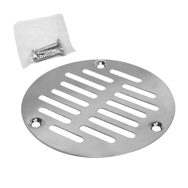 Rejilla de acero inoxidable de 4 15/16", incluye 3 tornillos. Calibre 22