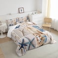 thumbnail image 2 of Starfish Bedding Set Beaches Quilt for Women Adults,Blue Hawaii Ocean Comforter Set King Conch Shell Pearl Patchwork Duvet Insert,Tropical Sand Sea Animal Beach Room Decor, 2 of 5