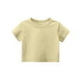 thumbnail image 4 of Lumtrix Girls Crop Tops Short Sleeve T-Shirts for Girl Crew Neck Basic Tee Size 2-14 Years Khaki 150, 4 of 9