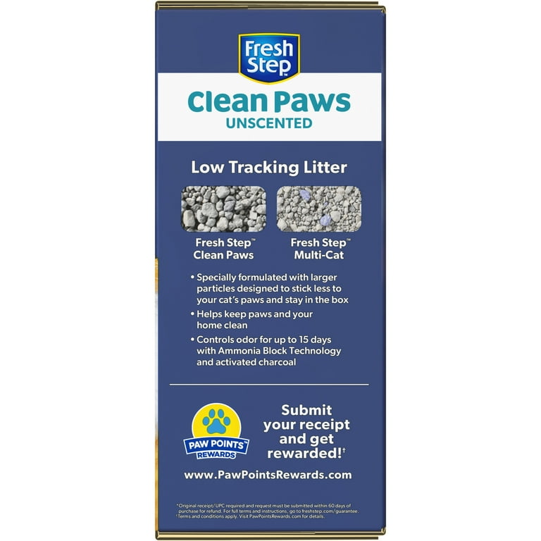 Fresh Step Clean Paws Unscented Clumping Cat Litter, lbs