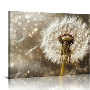 Canvas Wall Art Print Dandelion in - 1pcs Home Decor Stretched Picture Artwork Image Nature Botanical Flowers
