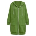 thumbnail image 7 of yillto Womens Long Jacket Hoodie Sweatshirts Full Zip up Comfy Warm Fashion Fall Casual Coats with Pockets, 7 of 7