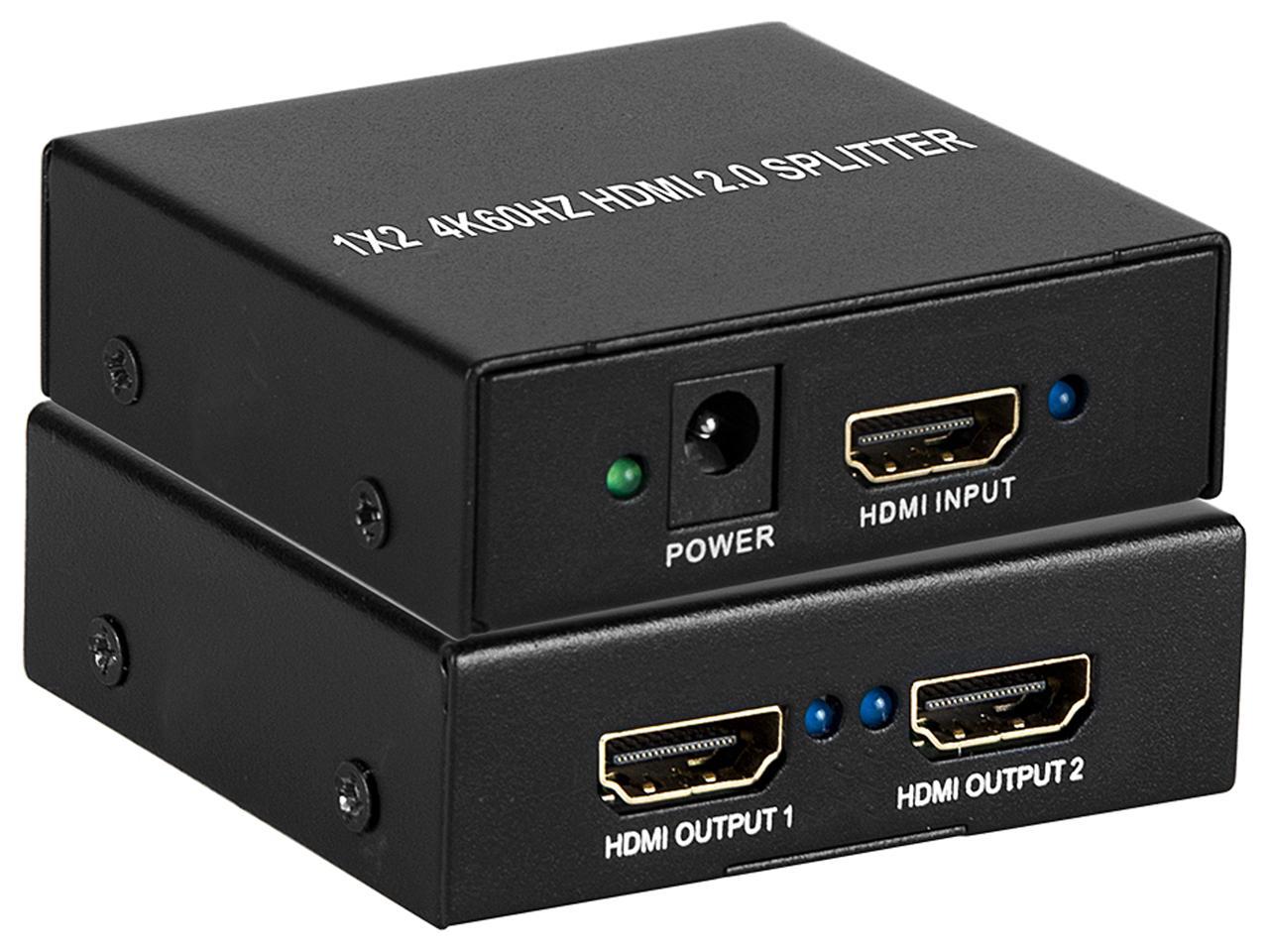 EZCOO スプリッター 4K HDMI 2.0 Splitter 1X2 4K HDMI Splitter Extender 1 in 2 Out Over CAT5/6 – Long