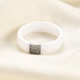 thumbnail image 3 of PAMTIER Unisex Ceramic 6mm Personality Classic Square Simple Rhinestones Crystal Inlay Couple Ring Matching Set Wedding Band White Size 6, 3 of 4