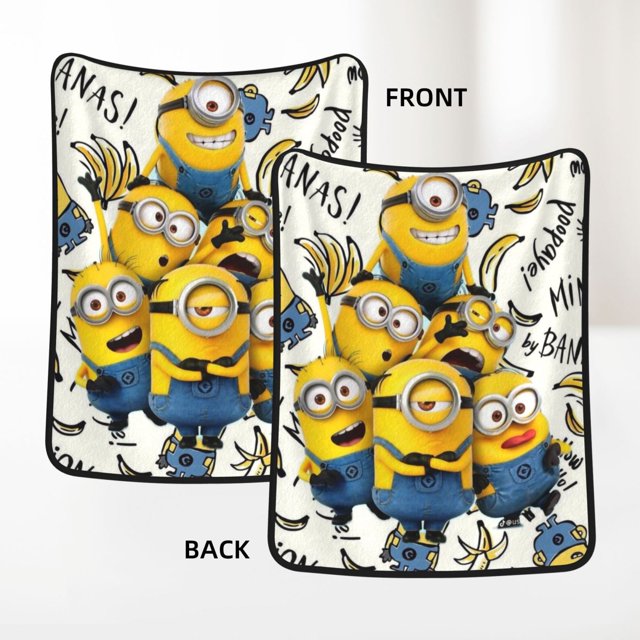 Manta de Minions, manta ultra suave de doble cara para sofá, dormitorio, manta de franela, regalo para todas las estaciones