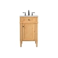 thumbnail image 3 of Elegant Decor Park Avenue 21" Aluminum MDF Single Bathroom Vanity - Natural Wood, 3 of 8