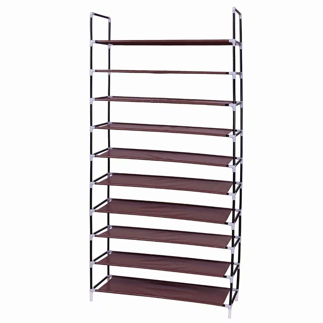 10 Tier Shoe Rack 50 Pairs Of Shoes Large Capacity Shoe Organizer Non Woven Fabric Shoe Tower Sturdy Shoe Shelf Walmart Com Walmart Com