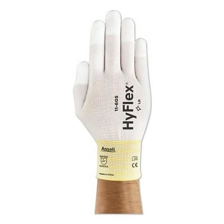 Hyflex 11-605 Fingertip-Coated Gloves, Size 6, White | 1 Dozen of 12 Pair