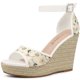 thumbnail image 1 of Sandalias con tacones de cuña Allegra K Alpargatas con plataforma encaje Verde 9, 1 of 6