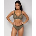 thumbnail image 3 of Sheer Mesh Full Coverage Unlined Underwire Bra - Olive Waves, 3 of 11