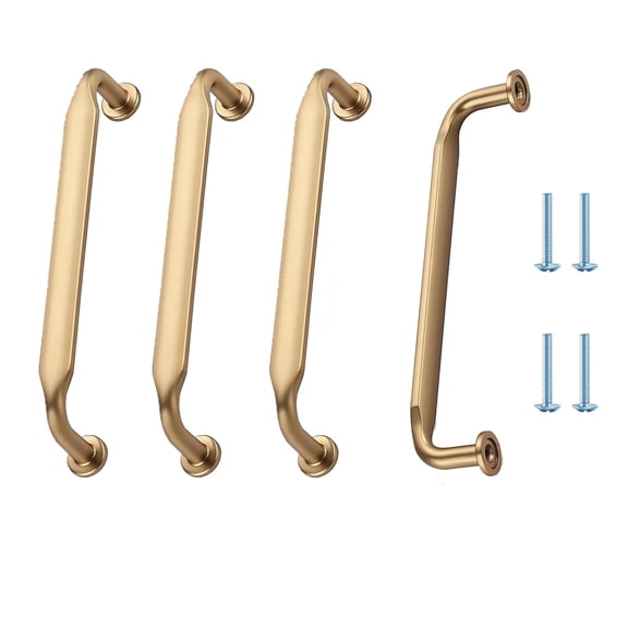 4 Pack 5 Inch Champagne Bronze Cabinet Handles Solid Zinc Alloy Pulls for Kitchen, Bathroom, Dresser & Closet Cabinets Hardware
