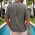 thumbnail image 5 of Dolkfu Shirts Men Cotton Linen Casual Collared Golf Shirts Men's Loose Pullover Short Sleeve Polos M, 5 of 8