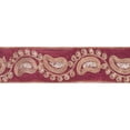thumbnail image 2 of Vickerman 2.5" Burgundy Dupion with Gold Sequin Paisley Christmas Ribbon, 2 of 2