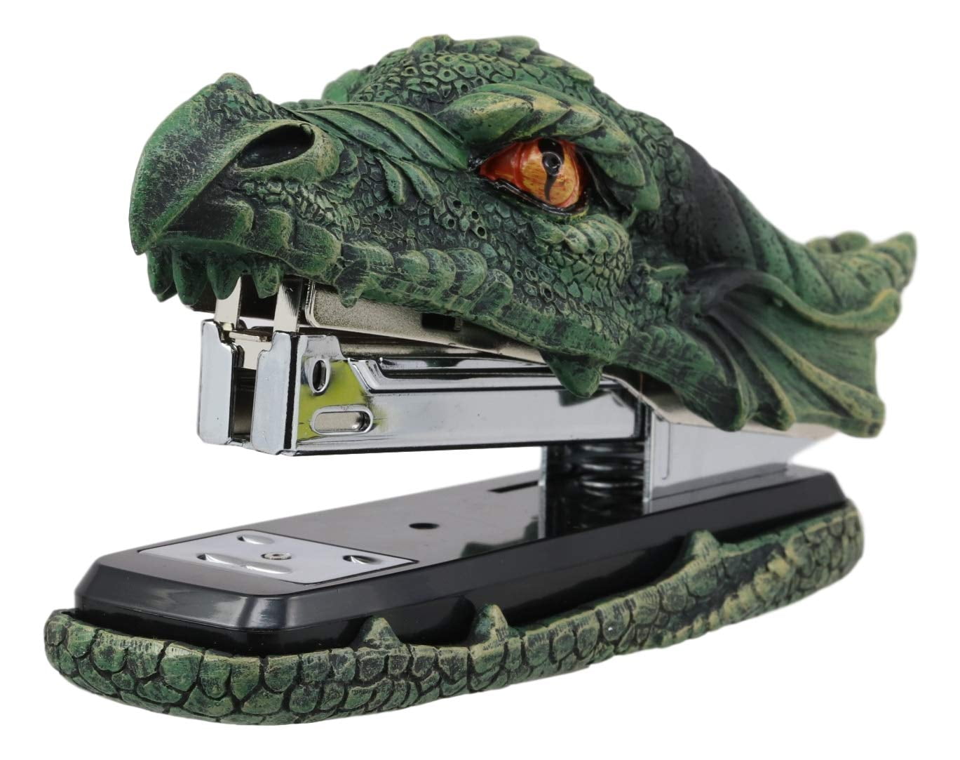 Legendary Green Fire Dragon Head Stapler Light Duty Office Desktop Stationery