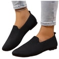 thumbnail image 2 of Gpaecead Women's Knit Flats Pointed Closed Toe Slip On Breathable Lightweight Cushioned Non Slip Loafers With Heel Pull Tab For Work, Black, 2 of 7