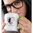 thumbnail image 2 of 3drose, Cute Red Hearts Black and Siamese Cats Just Married Wedding Couple, 11oz Two-tone Green Mug, 2 of 6