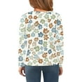 thumbnail image 4 of Abcomgle Girls Long Sleeve Tops 10-12 Casual Floral Print Crewneck Shirts for Girls Winter Basic Top for Girls Cotton Girls Sweatshirts 6-7 Years,Orange, 4 of 6
