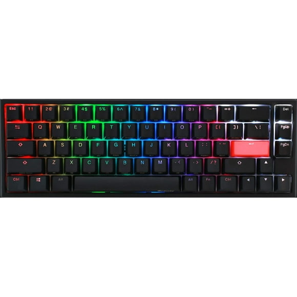 Ducky One 2 RGB 65% Mechanical Keyboard: Kailh Box Jade, High-Density PBT Tripleshot Keycaps, RGB, US, Black
