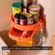 thumbnail image 4 of Organizador de especias giratorio | Bandeja giratoria de 360 grados para armarios de cocina y despensa | Ahorra espacio para especias, latas y cosméticos | Blanco, verde, naranja, 4 of 6