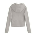 thumbnail image 4 of Women's Zip Up Hoodie Cropped Sweatshirt Y2K Tops Fall Outfits 2025 Trendy Casual Jackets,Color:Light Gray,Size:M, 4 of 9