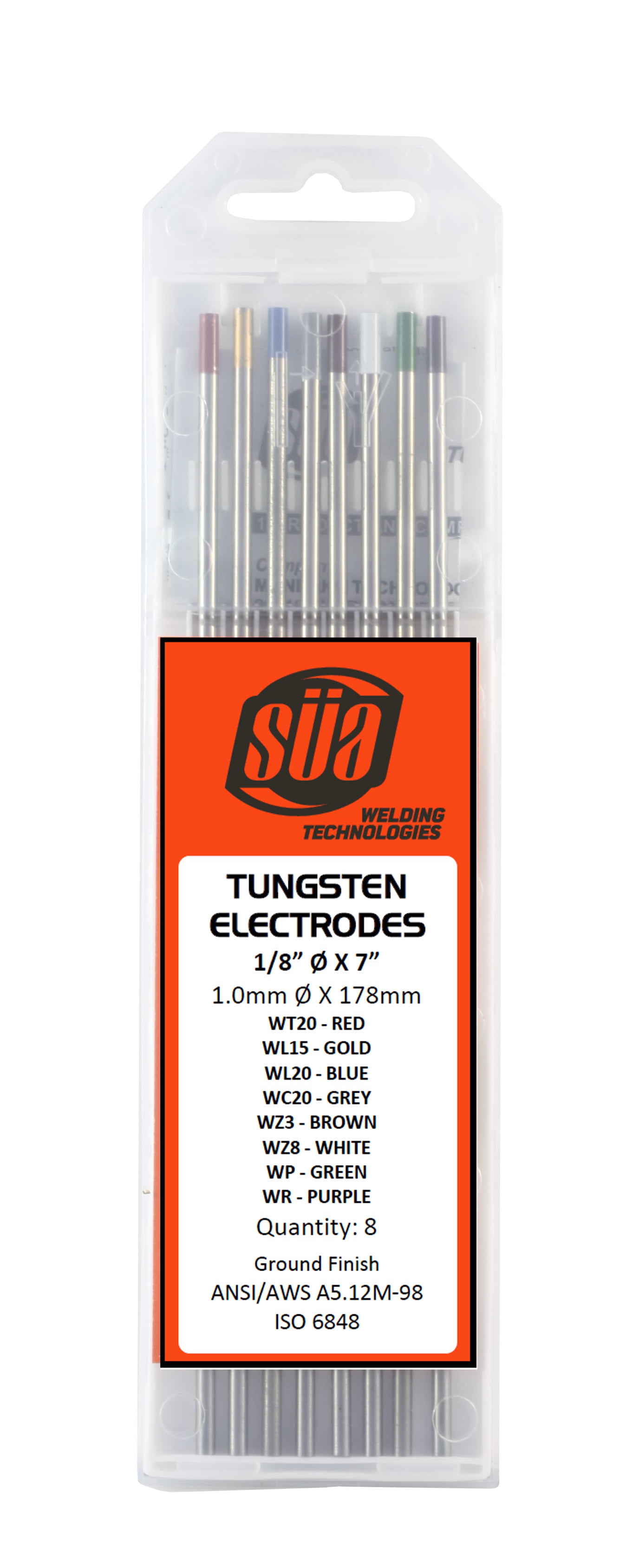 Tig Welding Tungsten Electrode Thoriated 2.4mm Red White Grey Black Gold 