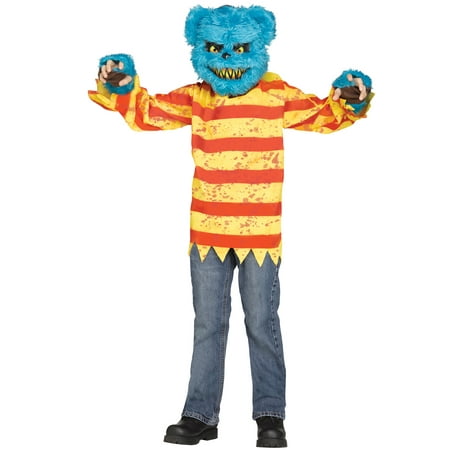 Furry Creepy Killer Bear Boys Scary Halloween Costume With Mask