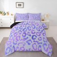 thumbnail image 1 of Erosebridal Ensembles de Couette à Imprimé Léopard Violet Format Double, Couettes et Duvets à Imprimé Guépard Ombré, Réversible 3 Pcs, 1 of 7