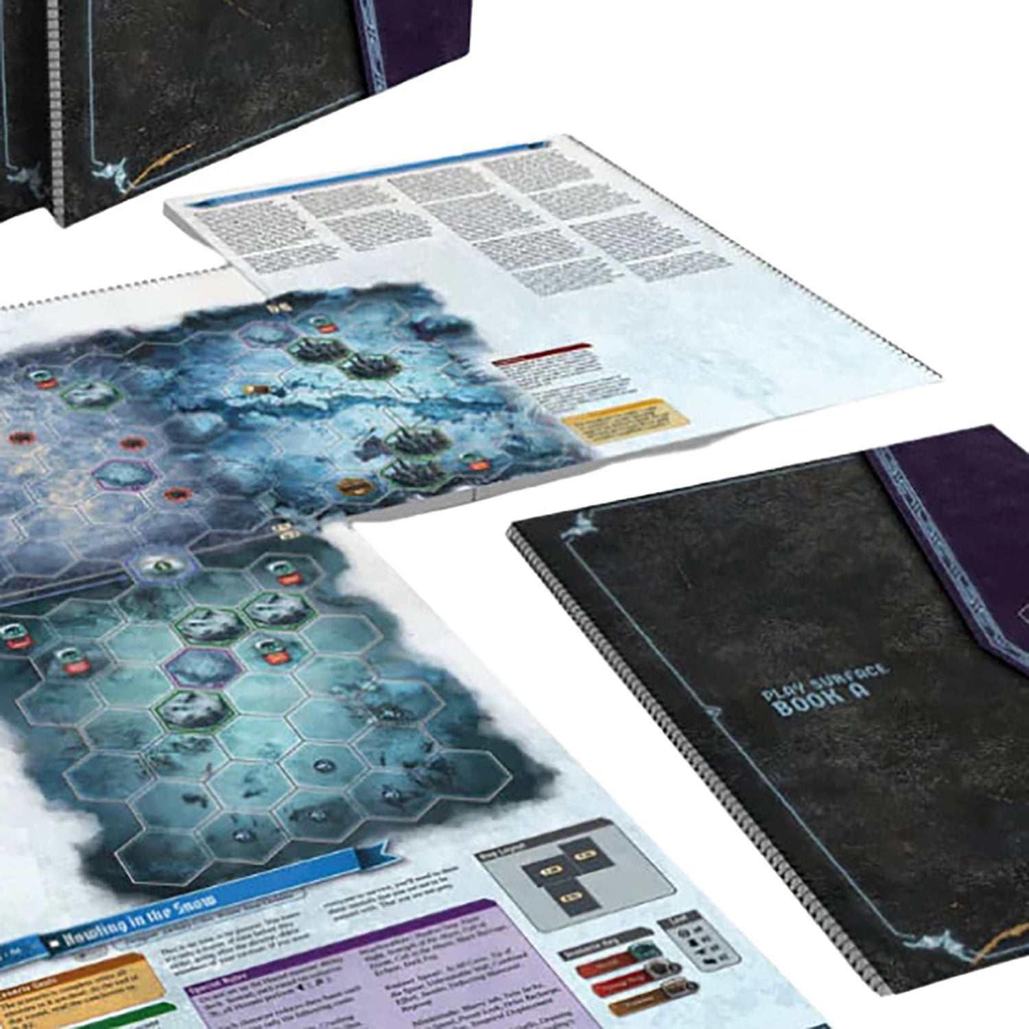 Frosthaven: Play Surface Books - Set of 4 - Strategy Board Game Accessory, Narrative Text & Rules For Frosthaven Scenarios