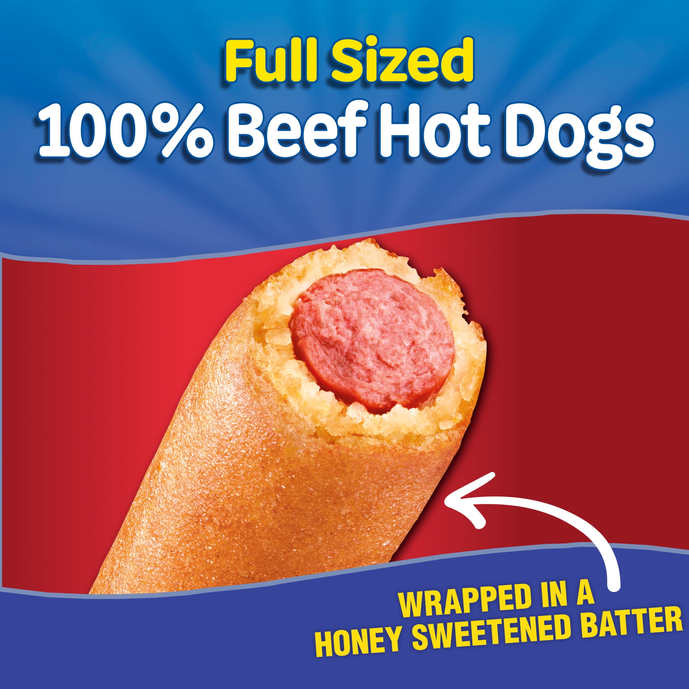 State Fair Beef Corn Dogs with Honey Sweetened Batter, 13.35 oz, 5 Count (Frozen)