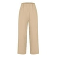 GeNai Summer Pants for Women Petite Capri Pants for Women Linen Trendy
