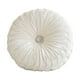 thumbnail image 2 of Almohada redonda de terciopelo con flores de 14" | Cojín de calabaza beige para sofá, cama, futón | Spandex de nylon suave, funda extraíble, cojín decorativo para sala de estar, ventana, hotel, 2 of 6