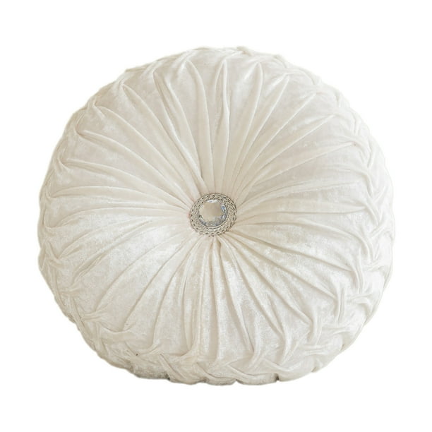 Sofa Vama Ropa de Cama Cojín redondo de terciopelo con forma de flor de hielo y rueda para sofá, mesita de noche, ventana, futón, calabaza for Navideño