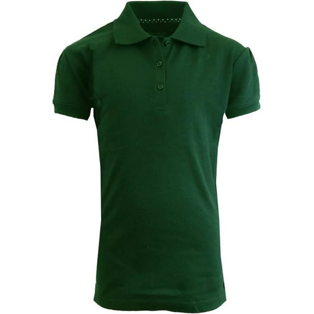 Filles Chasseur Vert Manches Courtes Polos Interlock & 44; Tailles 16-20 - Cas de 36