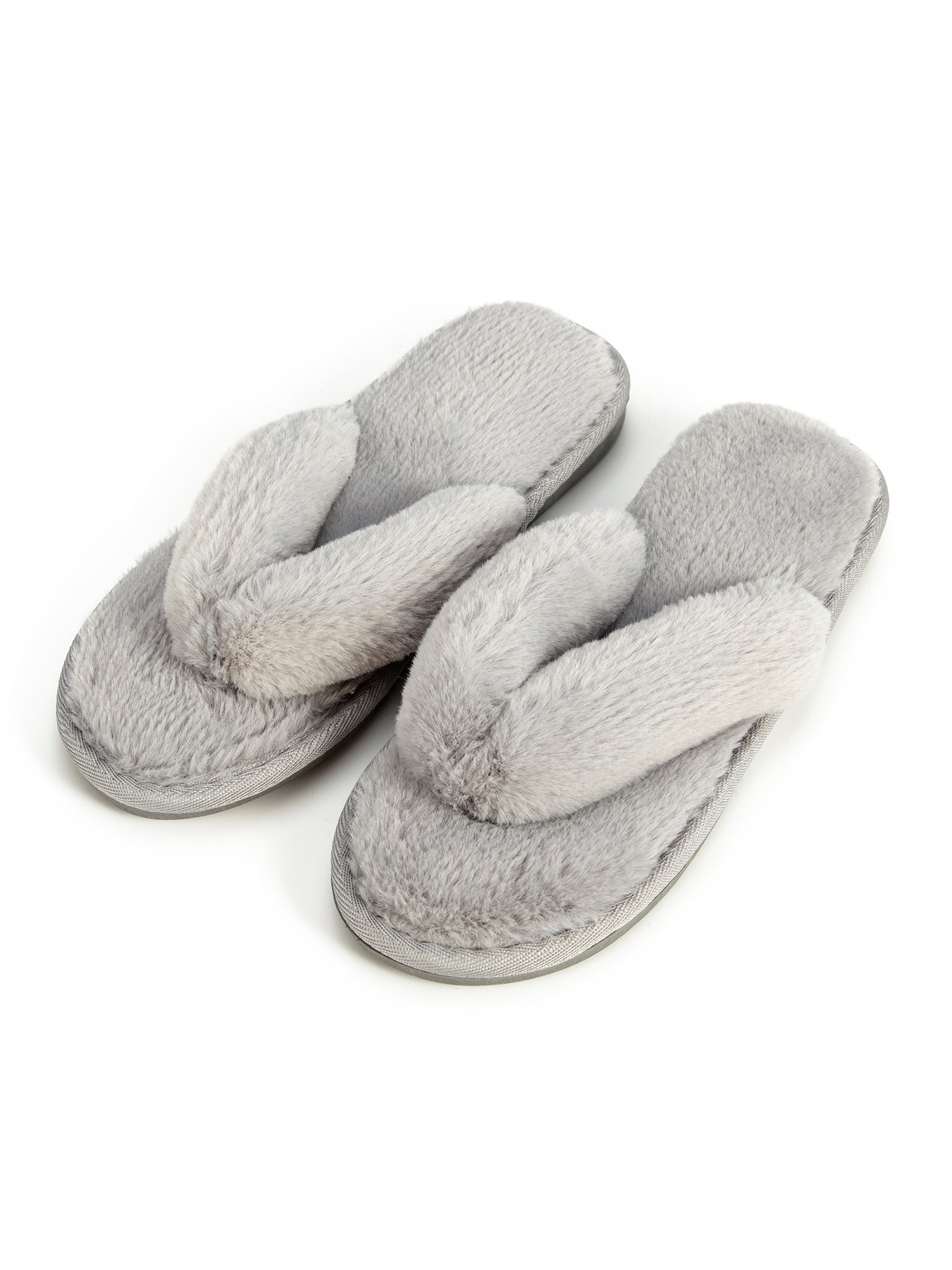 fuzzy flip flop house slippers