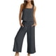 thumbnail image 1 of Mujer Pantalones Casual sin Mangas Cuello Redondo Blusa con Cintura Elástica Suelta Bolsillos Pantalones Conjunto de Dos Piezas, 1 of 9