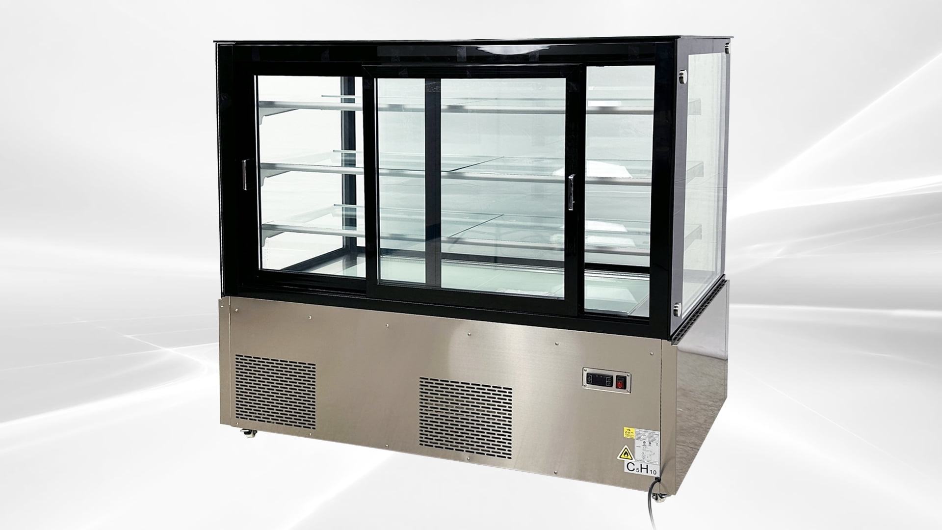 NSF 60 in. Commercial Galss Door Refrigerated Bakery Display 24 Cu.Ft. Refrigerator Case in Stainless Steel