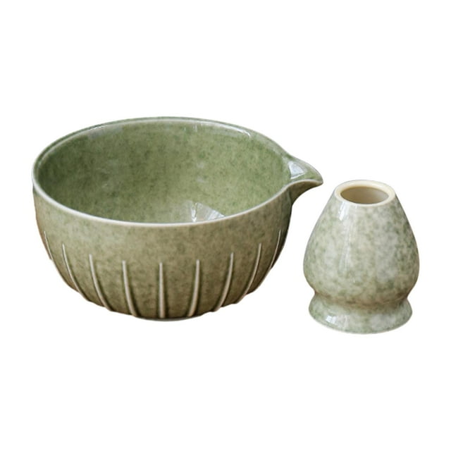 Tnarru Japanese Matcha Bowl Matcha Tea Set with Whisk Holder Gift,Portable, Ceremonial Glazed Tea Ceremony Ceramic for Matcha Powder Green