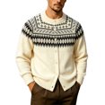 thumbnail image 4 of Lyrehush Men's Knit Cardigans Open Front Patterned Long Sleeve Cardigan Casual Button down Sweaters, 4 of 6