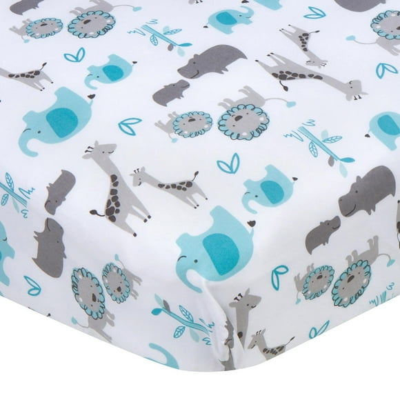 Gerber - Crib Sheet - Boy - Safari - 1 Pack, Sized 28" x 52"