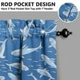 thumbnail image 5 of Kitchen Curtains 36 Inch Short - 3 Panel Set, Shark Whale Dolphin Ocean Theme, Rod Pocket Window Curtain, 100% Polyester for Nautical Farmhouse Kitchen, Easy Wash, 5 of 6